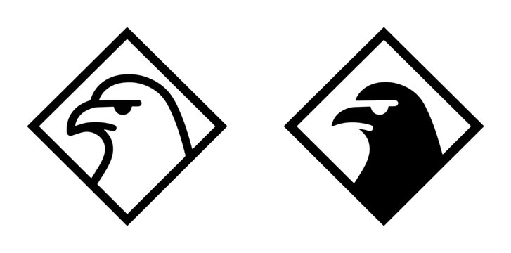 Minimalist Eagle Icons, Black and White Bird Logos, Geometric Hawk Symbols, Vector Graphics for Branding and Design