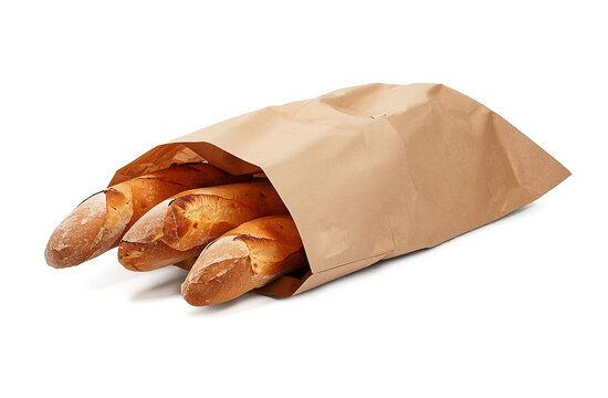baguette bread paper bag bakery