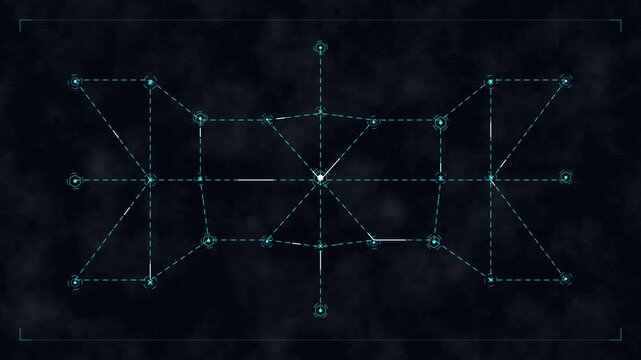 Abstract digital network communication data flow, computer code, big data visualization, futuristic blue glowing elements
