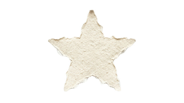 Handmade paper star shape isolated on transparent background