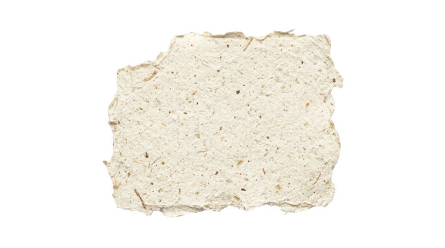 Handmade textured paper scrap isolated on transparent background