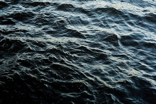 Dark ocean wave texture with rippling water surface