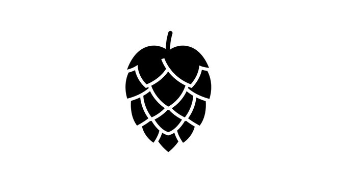 Hop Cone Icon for Craft Beer Brewery Graphic and Organic Ingredient Element Isolated on Transparent Background
