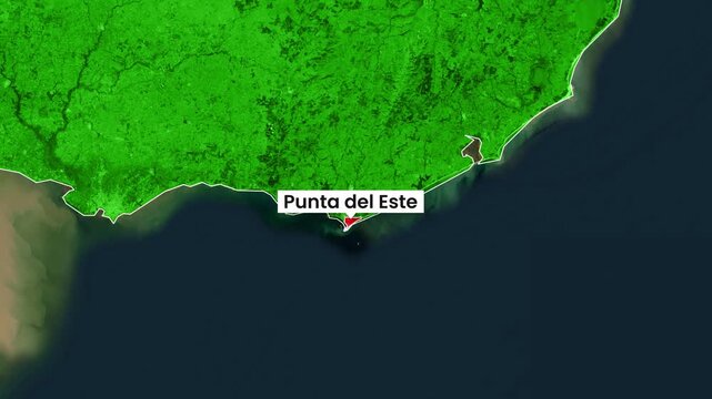 Animated motion graphic showing Punta del Este coastline in Uruguay