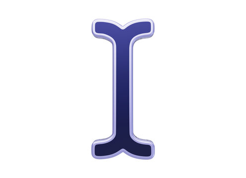A3d rendered of a text cursor, featuring a dark blue vertical bar with light purple highlights typing