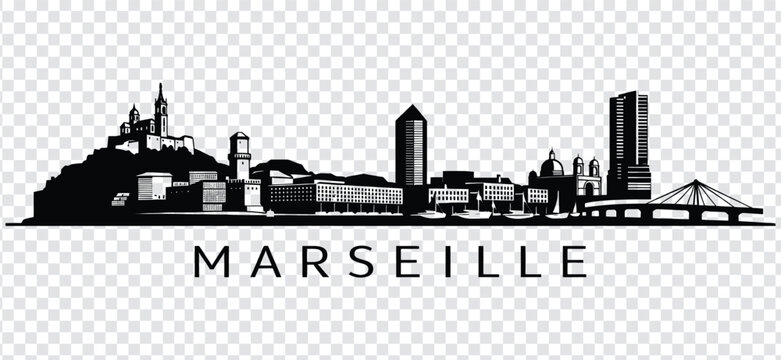 Marseille city skyline silhouette vector illustration