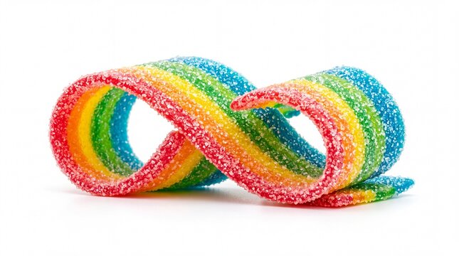 Rainbow infinity candy gummy belt shape