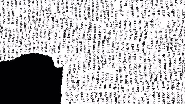 Abstract transition of black and white newspaper texture with tearing paper effect.