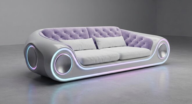 Futuristic modern sofa with led lighting