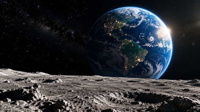 earth and moon