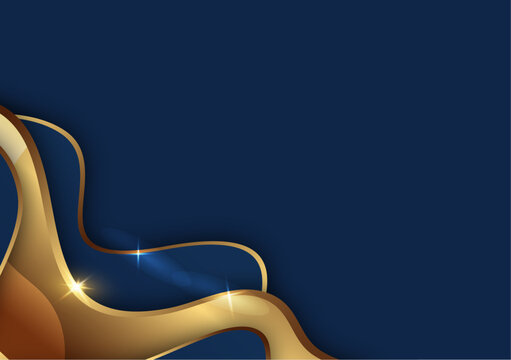 luxury business certificate background with a premium navy and gold wave vector design