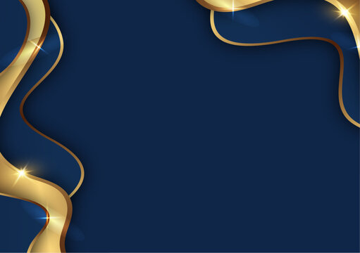 luxury corporate certificate background vector design, blue gold curve