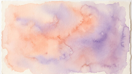 Obraz premium Soft Pastel Watercolor Wash Background with Peach and Purple Blended Artistic Texture