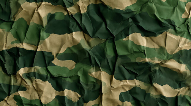 Military crumpled background with camo colors.War background.