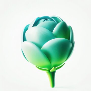 Fresh green artichoke vegetable head illustration