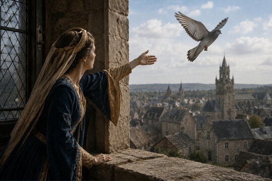 Courrier m&eacute;di&eacute;val en pigeon