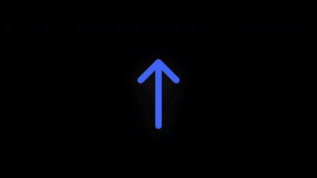 Up arrow animation indicating growth and success. 4K Alpha Channel