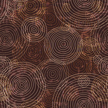 Hand drawn circles, seamless pattern, vector print