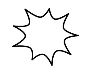 Comic Book Explosion Speech Bubble Line Art Design Element Isolated on Transparent Background © tahmin