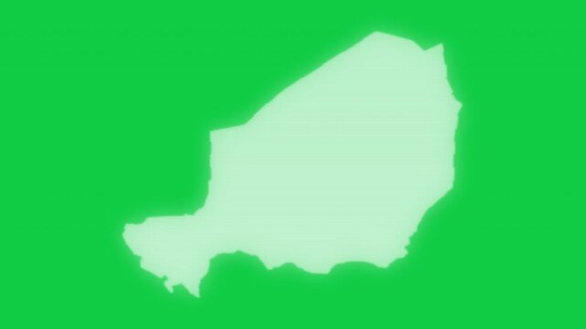 Niger VHS old screen effect map pop animation green background