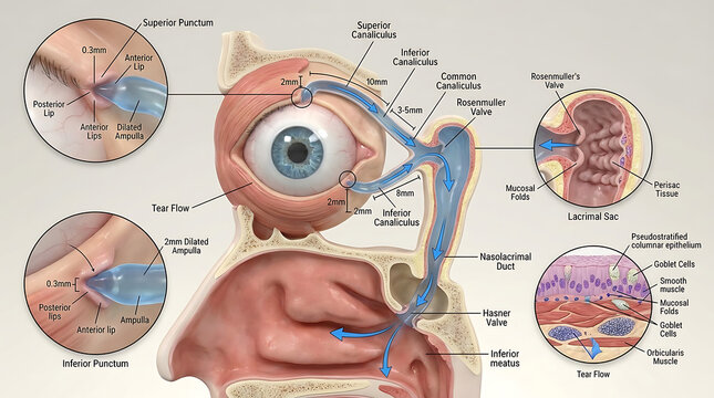 3D Photorealistic Complete Human Lacrimal Drainage Anatomy with Puncta Canaliculi Lacrimal Sac and Nasolacrimal Duct