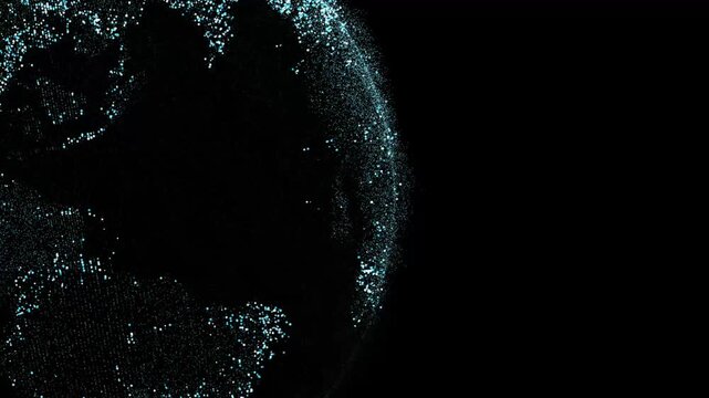 Spinning globe seamless loop earth planet animation isolated on black background