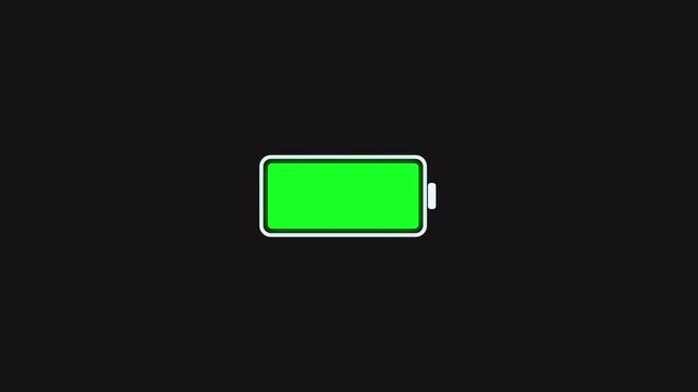 Full green battery with breathing glow and soft light sweep