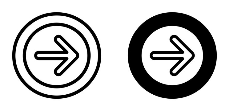 Right Arrow Icons, Navigation Buttons, Directional Symbols, Forward Movement Graphics, Circular UI Elements, Simple Vector Graphics, Next Step Indicators