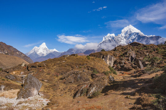 Mountain view near Khunde Village. Nepal