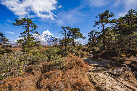 Way to Kumjung. Himalayan mountains, Nepal