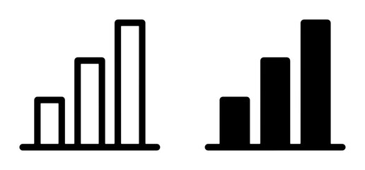 Obraz premium Bar Chart Icons, Growth Statistics, Data Visualization, Business Analytics, Financial Trends, Vector Graphics Set