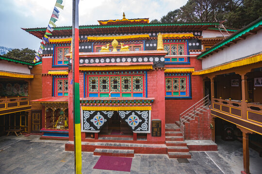 Monastery in Khumjung Village in Himalayan mountains. Nepal