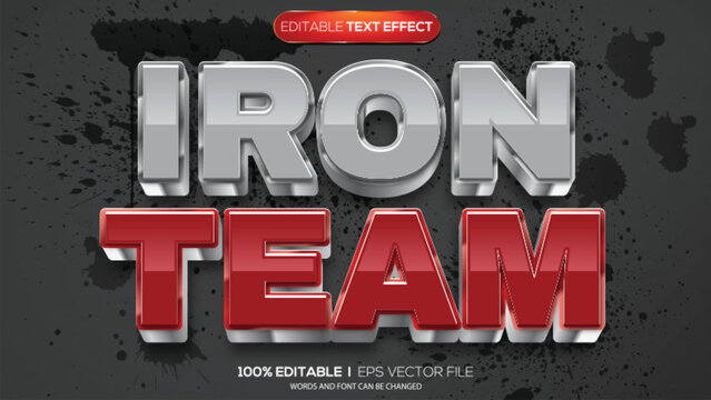 3d text effect iron team theme