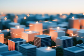 Fototapeta premium distributed rooftop solar network