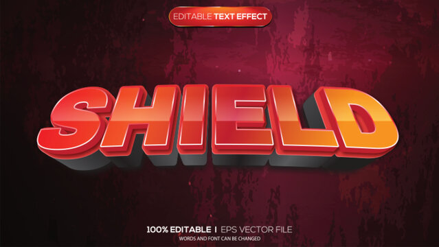 3d text effect shield theme
