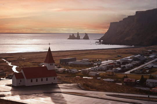 Vic's Church Sunset View on sunset,iceland