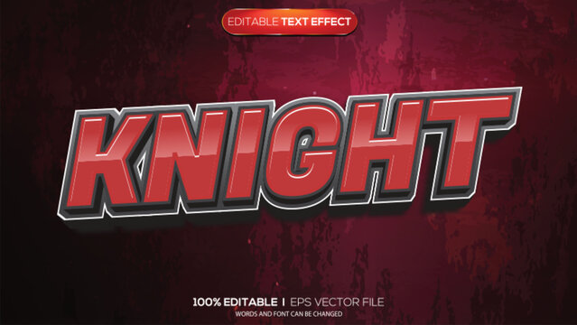 3d text effect knight theme