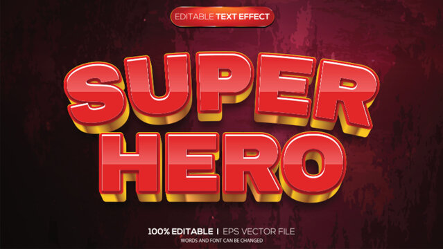 3d text effect super hero theme
