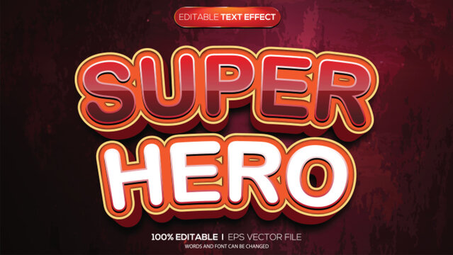 3d text effect super hero theme