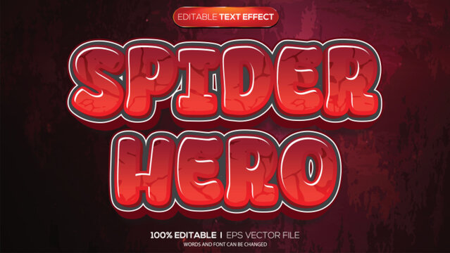 3d text effect spider hero theme