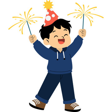 Kid Celebrating New Year
