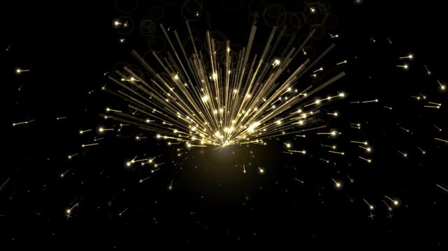 Sparks flying off grinding metal in yellow and gold glowing lines on a pure black background, ready to drop straight onto footage with a screen or add blend mode. Seamless looping 4K overlay element f