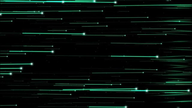 A projectile streaking past in cyan and teal glowing lines on a pure black background, ready to drop straight onto footage with a screen or add blend mode. Seamless looping 4K overlay element for vide