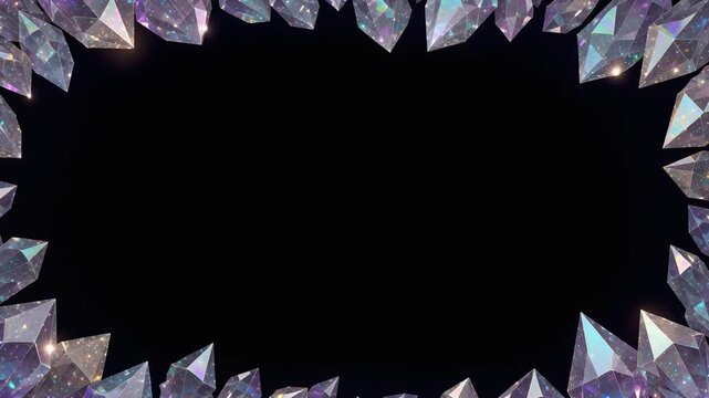 Luxury Gemstone Crystal Frame with Soft Sparkling Light Loop