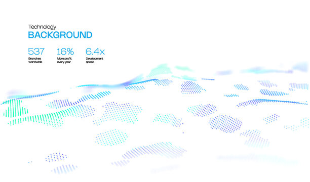 Digital data abstract with ai background blue for green vision technology. Futuristic flow transformation with concept business security for tech circuit computer. Wave cyber digital with space