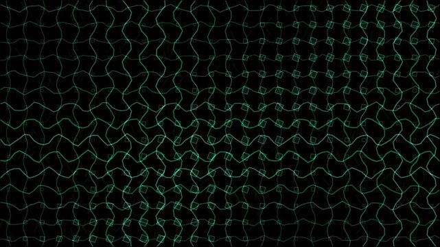 Threads weaving into a pattern in cool white glowing lines on a pure black background, ready to drop straight onto footage with a screen or add blend mode. Seamless looping 4K overlay element for vide