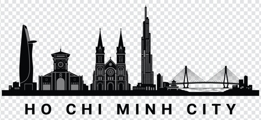 Fototapeta premium Ho chi minh city skyline silhouette vector illustration