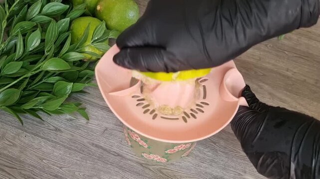 Squeezing Fresh Lime Juice with Hand Juicer | Healthy Drink Preparation 