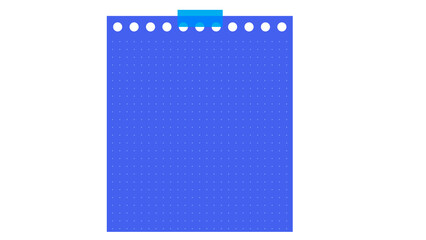 Single blue lined paper sheet with blue tape header on white background note paper sticky note taped paper office supply memo pad blank page writing paper adhesive tape message board © Tajul Islam