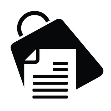 shopping bag with paper, simple flat design